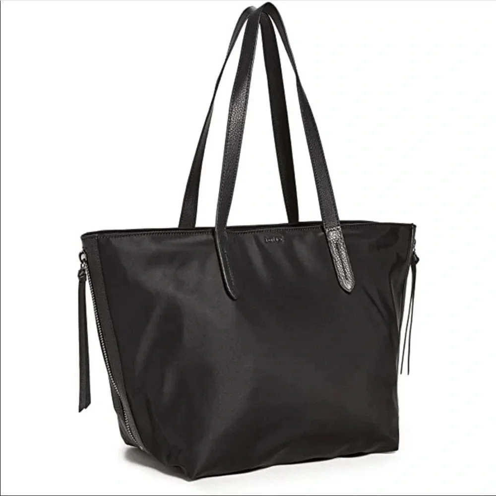 Botkier black leather nylon tote